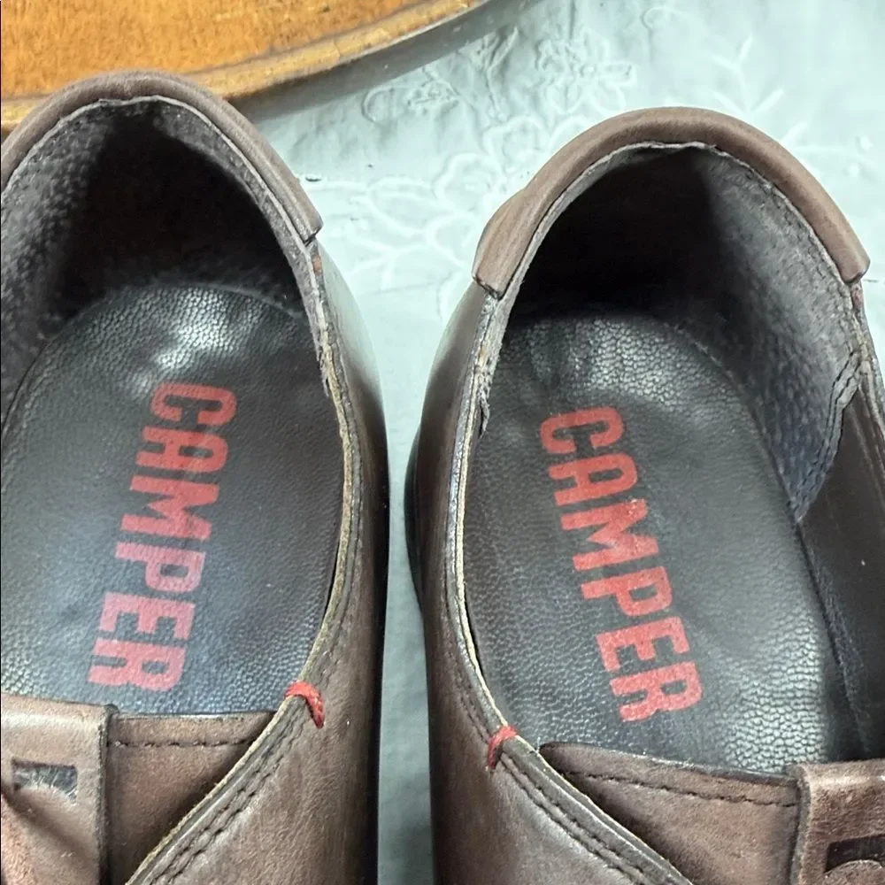 Camper Shoes Mens 42 US 9 Mil 1913 Brown Leather Lace Up Oxford Comfort Dress